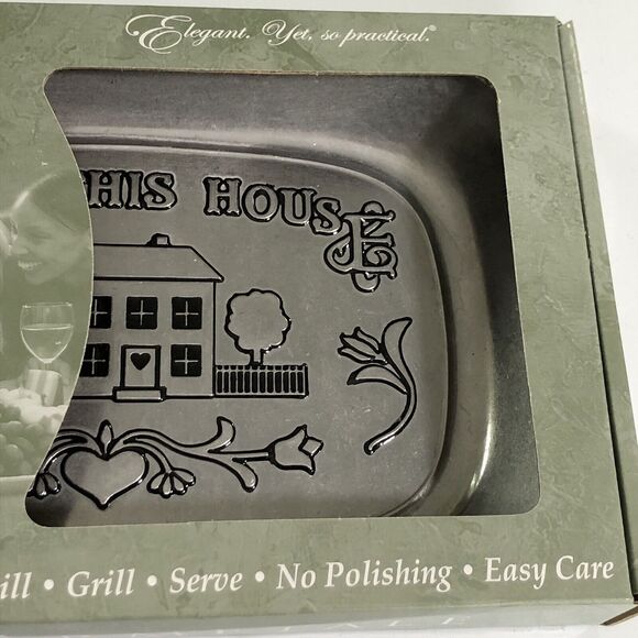 WILTON ARMETALE "Bless This House" Bread Tray Cookware Serving 601013 New - Picture 3 of 7